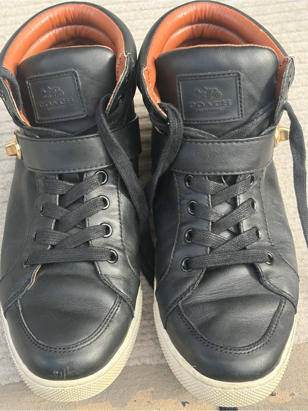Coach Pembroke Leather High Top Sneakers